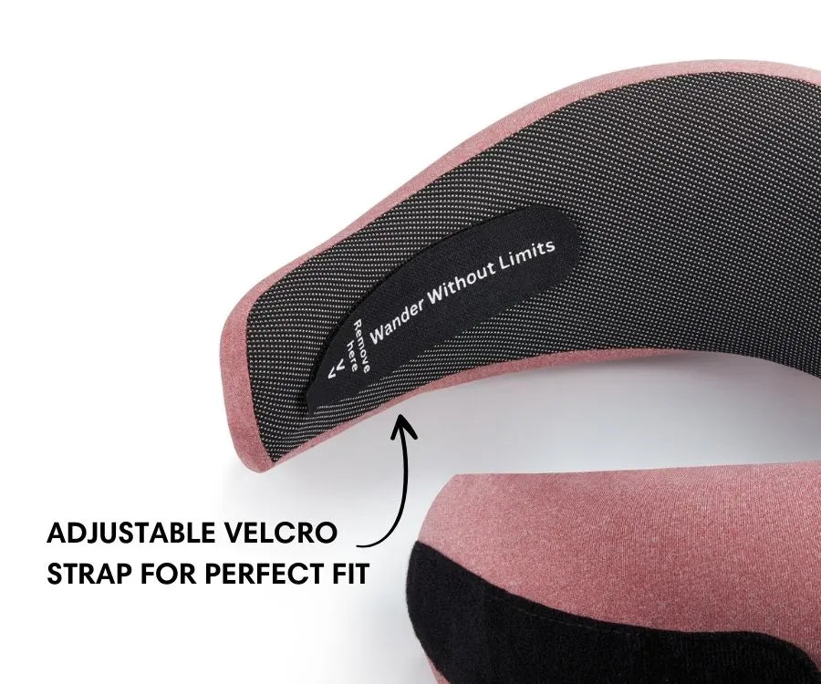 WANDER+ Pillow in Red, adjustable strap close-up