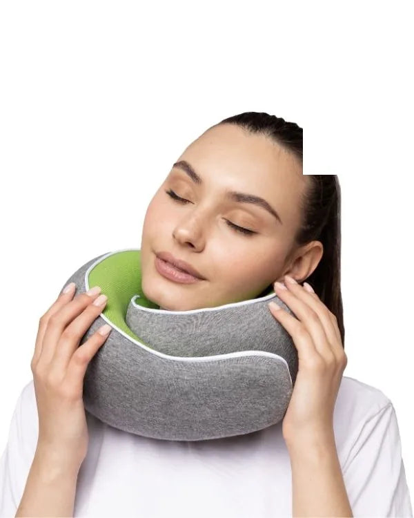 WANDER+ Pillow in Green worn around the neck