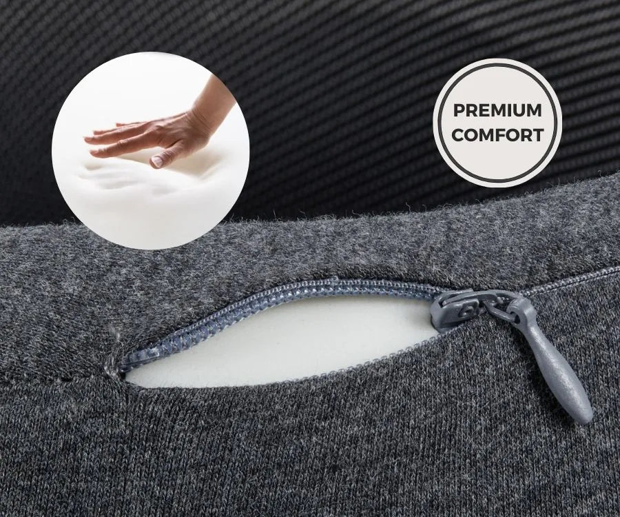 WANDER+ Pillow in Black, cover fabric and zip