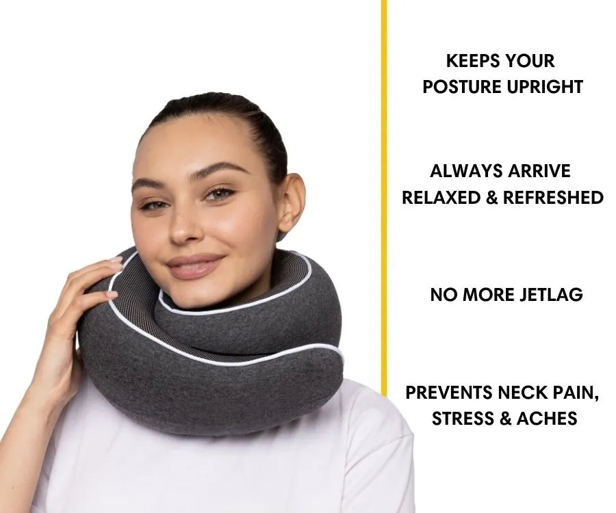 WANDER+ Pillow in Black, worn, with the key benefits