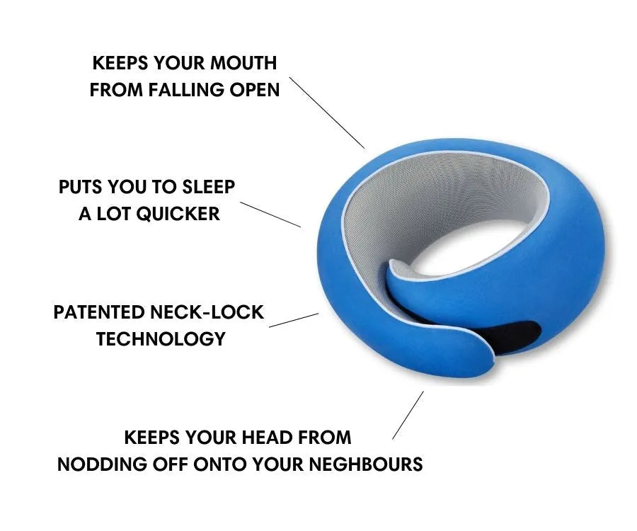 WANDER+ Pillow in Blue, benefits diagram