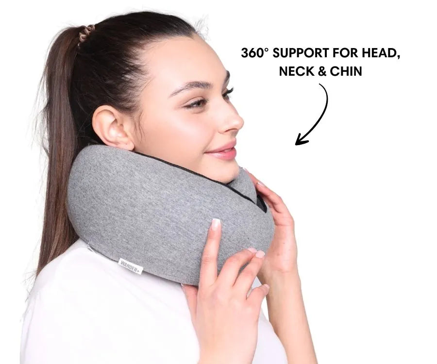 WANDER+ Pillow in Gray, on its own