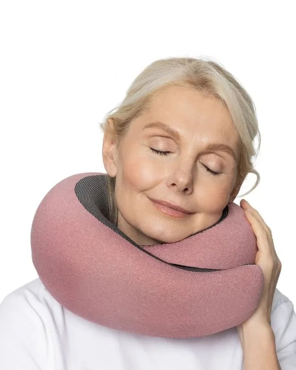 WANDER+ Pillow in Red worn around the neck